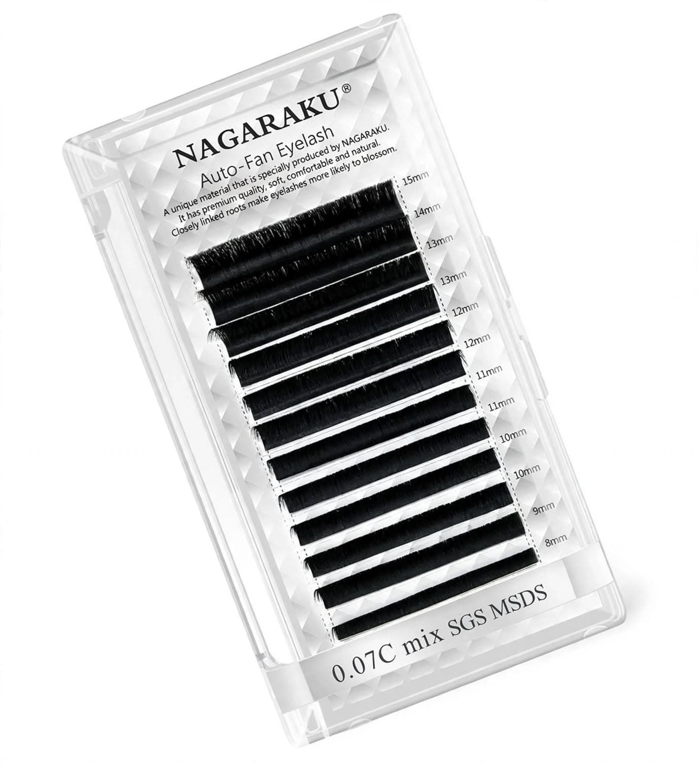 Qnail Professional NAGARAKU Çek Bırak Kirpik 0.07C (8mm-9mm- 10mm-11mm-12mm-13mm-... 14mm-15mm-Mix)
