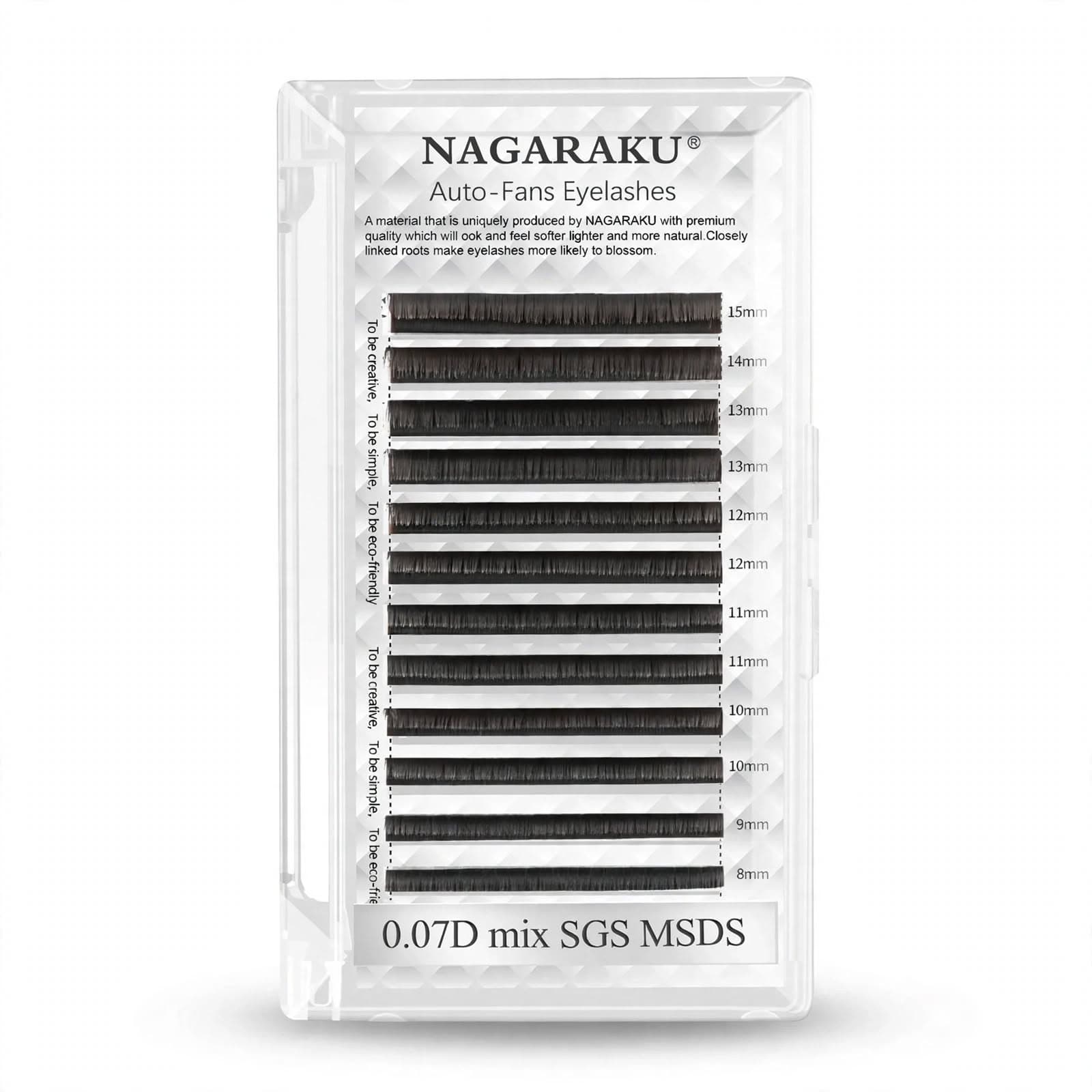 Qnail Professional NAGARAKU Çek Bırak Kirpik 0.07D (8mm-9mm- 10mm-11mm-12mm-13mm-... 14mm-15mm-Mix)